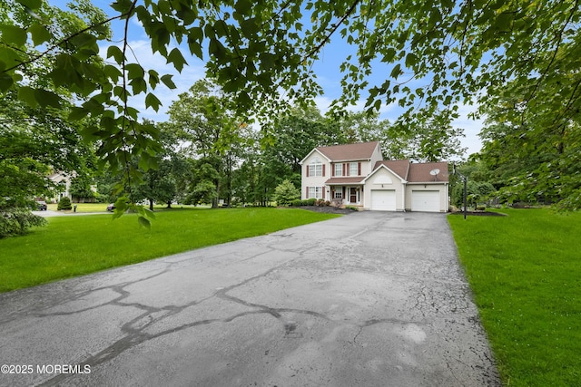 17 Durell Dr, Jackson, NJ 08527 - view of front facade with a garage, a front lawn, and asphalt driveway