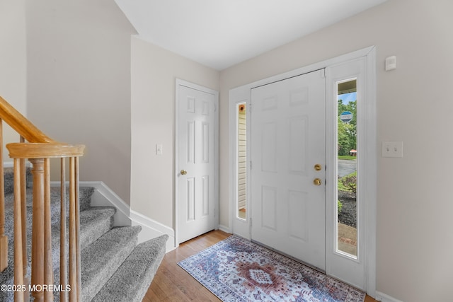 17 Durell Dr, Jackson, NJ 08527 - foyer with stairway, light wood-style floors, and baseboards