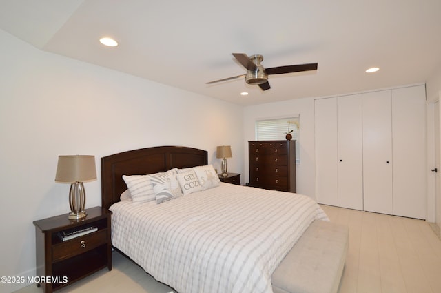 11 Fern Ct, Tinton Falls, NJ 07724 - bedroom with recessed lighting, a closet, and ceiling fan