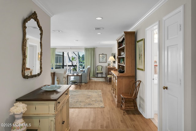 93 Bay Pt, Harbour, Point Pleasant, NJ 08742 - corridor featuring light wood finished floors, crown molding, and recessed lighting