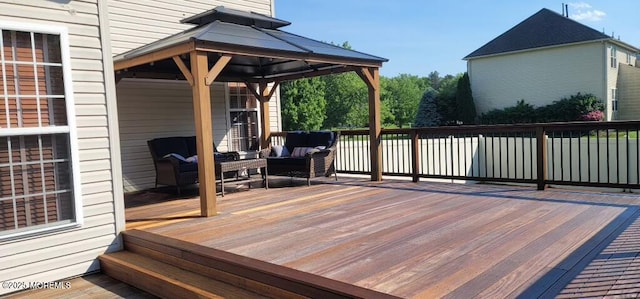 8 Reagan Dr, Jackson, NJ 08527 - wooden terrace featuring a gazebo and an outdoor living space