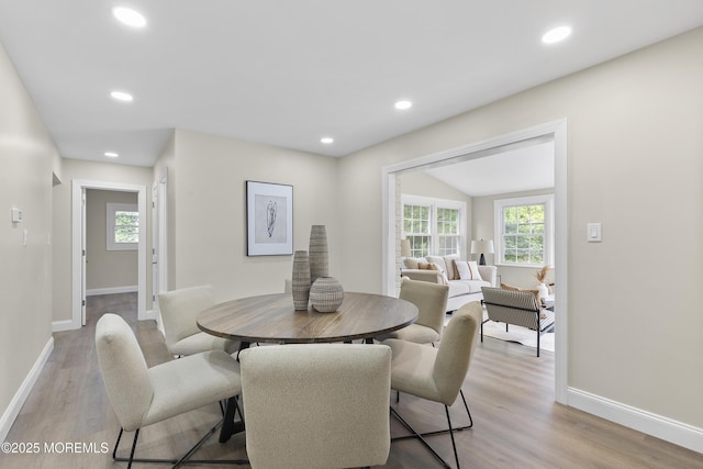 13 Pinehurst Dr, Little Egg Harbor, NJ 08087 - dining space featuring light wood finished floors, baseboards, and recessed lighting