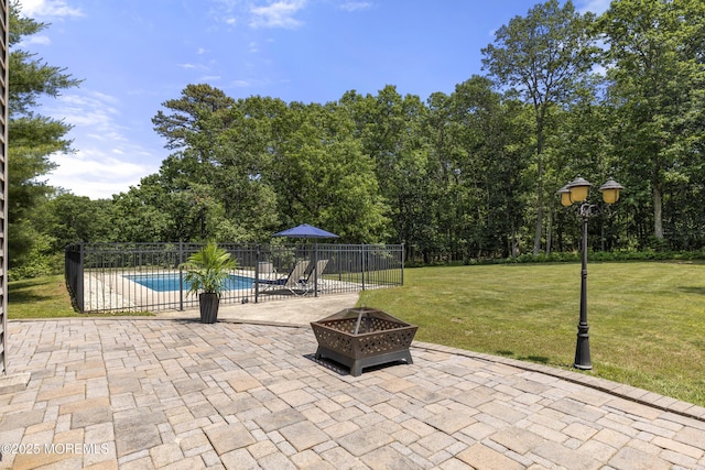 23 Emma Ln, Jackson, NJ 08527 - view of patio featuring an outdoor fire pit