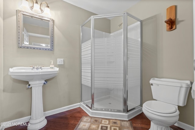 23 Emma Ln, Jackson, NJ 08527 - full bath featuring wood finished floors and a shower stall