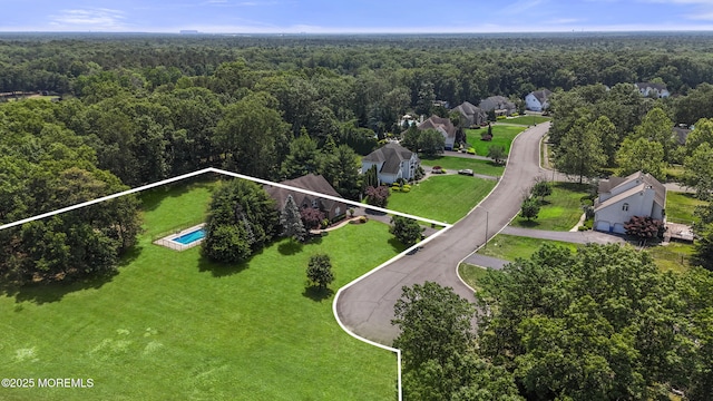 23 Emma Ln, Jackson, NJ 08527 - aerial overview of property's location with a heavily wooded area and property parcel outlined