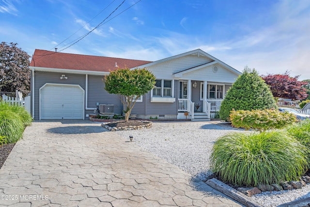 421 Laurel Blvd, Lanoka Harbor, NJ 08734 - view of front of property with a porch, decorative driveway, an attached garage, and crawl space