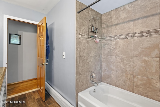 1172 Laurel Dr, Toms River, NJ 08753 - bathroom with wood finished floors and bathtub / shower combination
