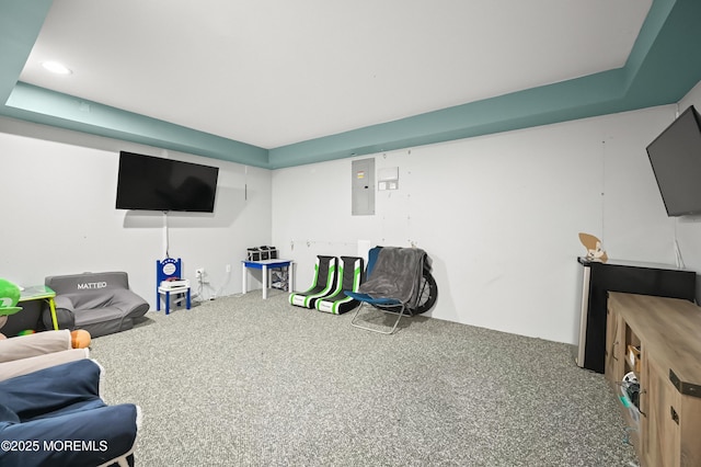 201 Manfre Ct, Freehold, NJ 07728 - carpeted living area with electric panel