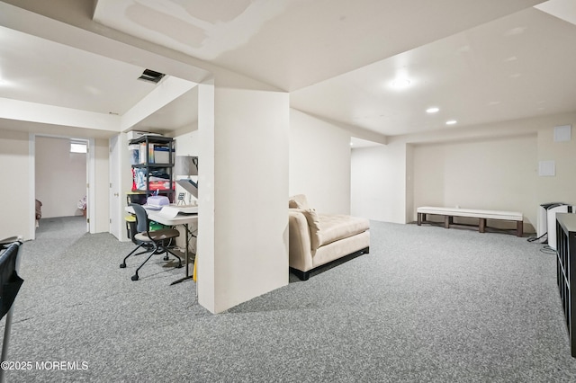 201 Manfre Ct, Freehold, NJ 07728 - carpeted living area featuring recessed lighting and an office area