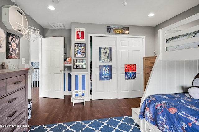 201 Manfre Ct, Freehold, NJ 07728 - bedroom with wood finished floors, a closet, and recessed lighting