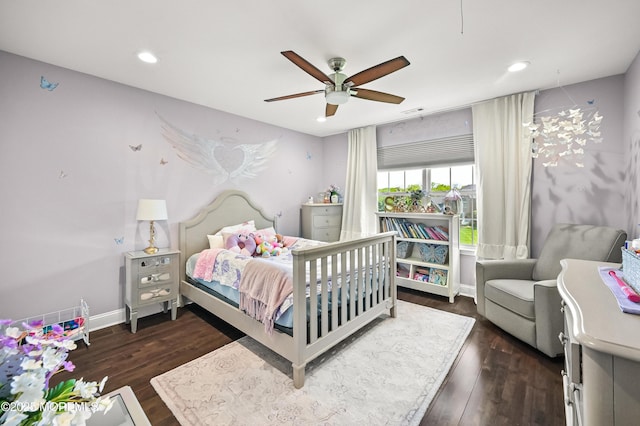 201 Manfre Ct, Freehold, NJ 07728 - bedroom with wood finished floors, recessed lighting, a ceiling fan, and baseboards
