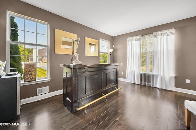 201 Manfre Ct, Freehold, NJ 07728 - home office featuring baseboards, dark wood-type flooring, and healthy amount of natural light