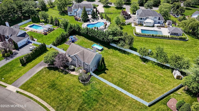 201 Manfre Ct, Freehold, NJ 07728 - aerial view of residential area featuring a pool area