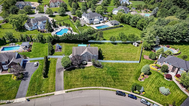 201 Manfre Ct, Freehold, NJ 07728 - aerial view of residential area featuring a pool