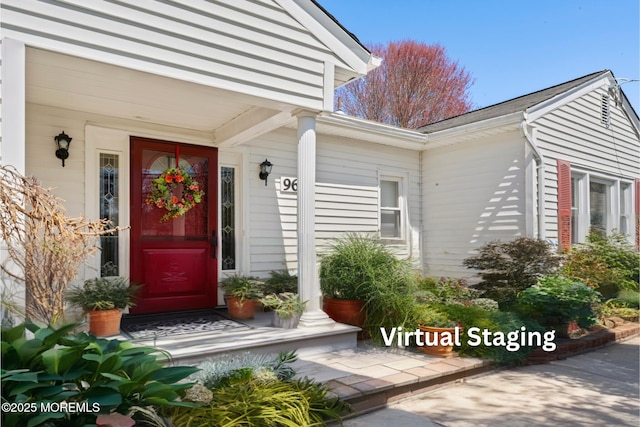 96 Gordons Corner Rd, Manalapan, NJ 07726 - doorway to property featuring a porch