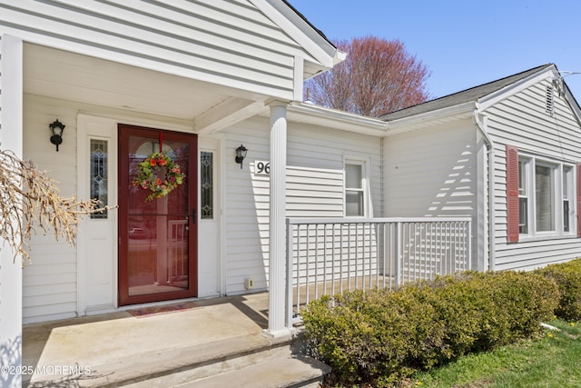 96 Gordons Corner Rd, Manalapan, NJ 07726 - view of exterior entry featuring covered porch