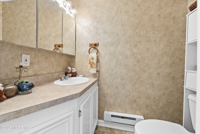100 Seaview Ave Unit 4-12, Monmouth Beach, NJ 07750 - half bathroom with baseboard heating, toilet, and vanity