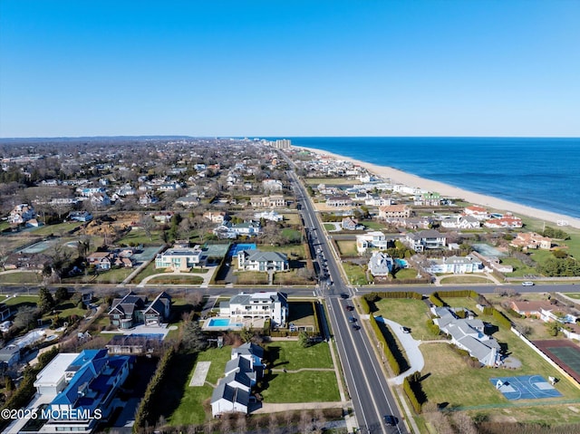 58 Ocean Ave, Deal, NJ 07723 - aerial overview of property's location with extended coastline and nearby suburban area