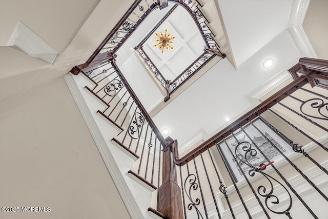 23 Pilgrim Way, Colts Neck, NJ 07722 - stairs with a towering ceiling