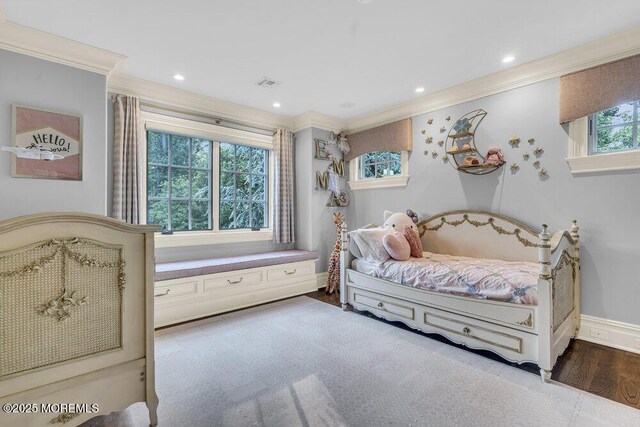 23 Pilgrim Way, Colts Neck, NJ 07722 - bedroom featuring crown molding, wood finished floors, baseboards, and recessed lighting