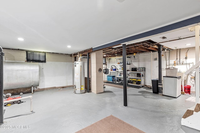 164 Holly St, Port Reading, NJ 07064 - unfinished basement with oil tank and water heater