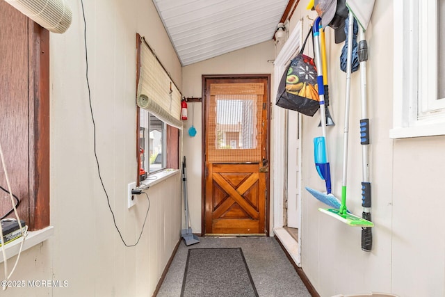 164 Holly St, Port Reading, NJ 07064 - doorway featuring vaulted ceiling