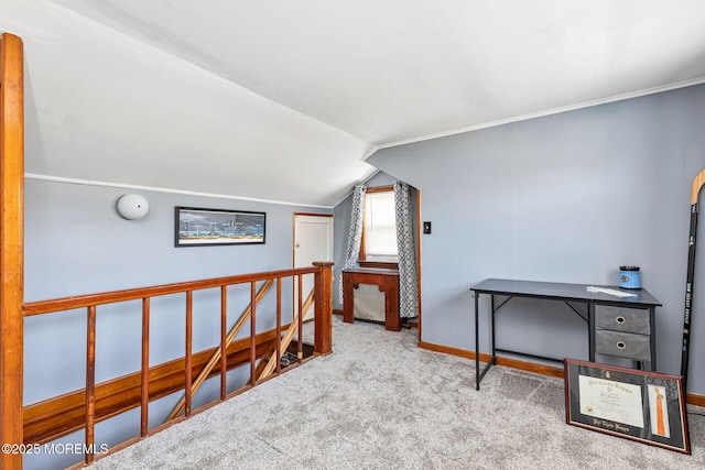 164 Holly St, Port Reading, NJ 07064 - carpeted office space featuring lofted ceiling and baseboards