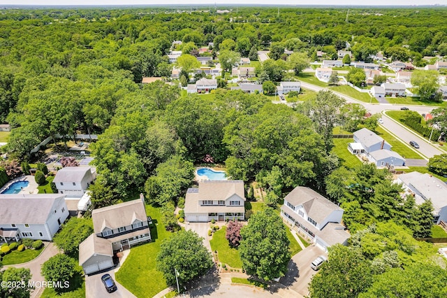 1102 Schencks Mill Line Rd, Toms River, NJ 08753 - aerial perspective of suburban area featuring a forest and a pool area
