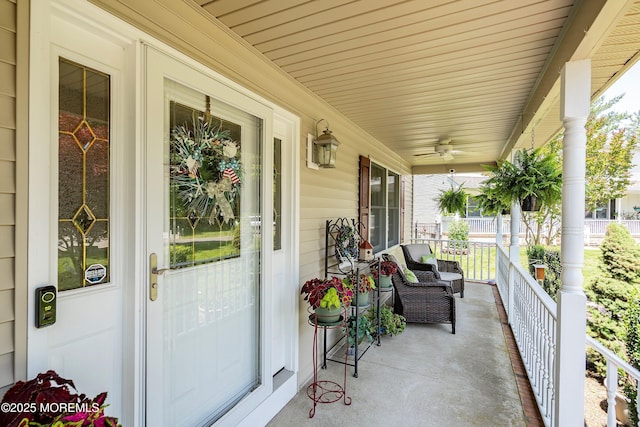 1102 Schencks Mill Line Rd, Toms River, NJ 08753 - porch featuring a ceiling fan