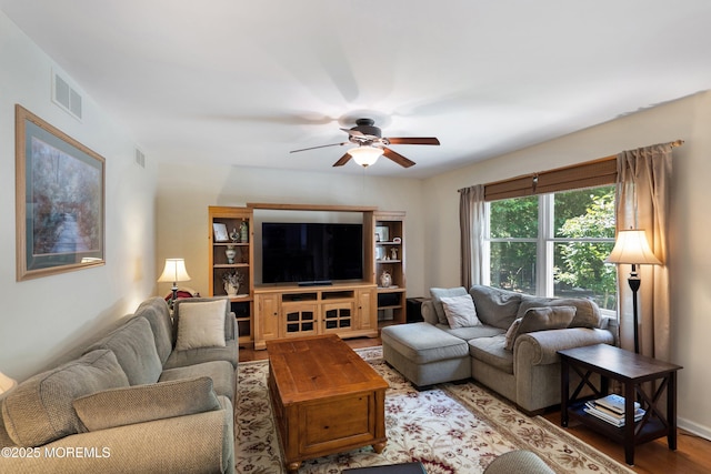 1102 Schencks Mill Line Rd, Toms River, NJ 08753 - living area featuring ceiling fan and light wood-type flooring