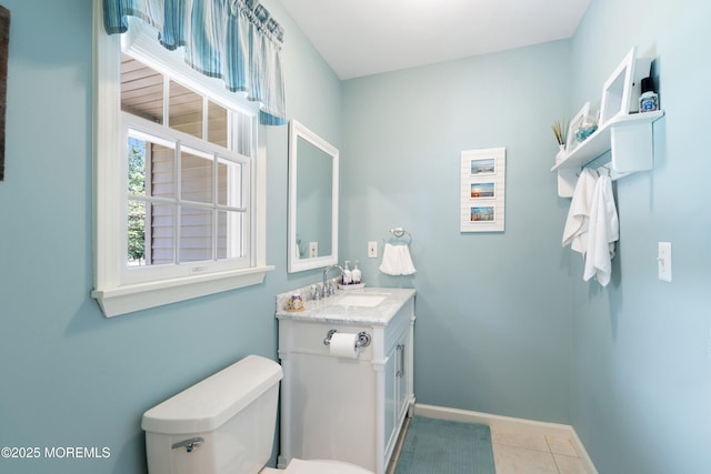 1102 Schencks Mill Line Rd, Toms River, NJ 08753 - bathroom with vanity, toilet, tile patterned flooring, and baseboards