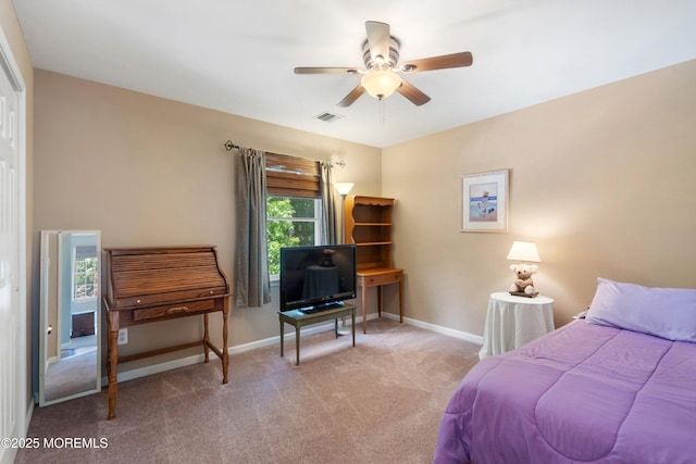 1102 Schencks Mill Line Rd, Toms River, NJ 08753 - bedroom with carpet flooring, baseboards, and ceiling fan