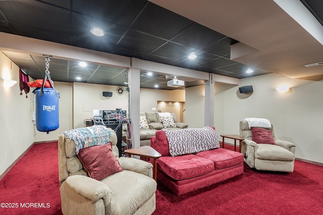 1102 Schencks Mill Line Rd, Toms River, NJ 08753 - living area with carpet floors, baseboards, and a drop ceiling