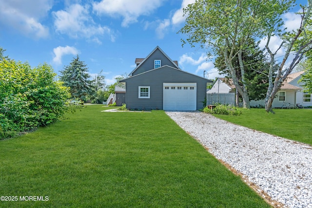 118 Cedar Point Ave, Brick, NJ 08723 - view of side of property featuring gravel driveway, a garage, and a chimney