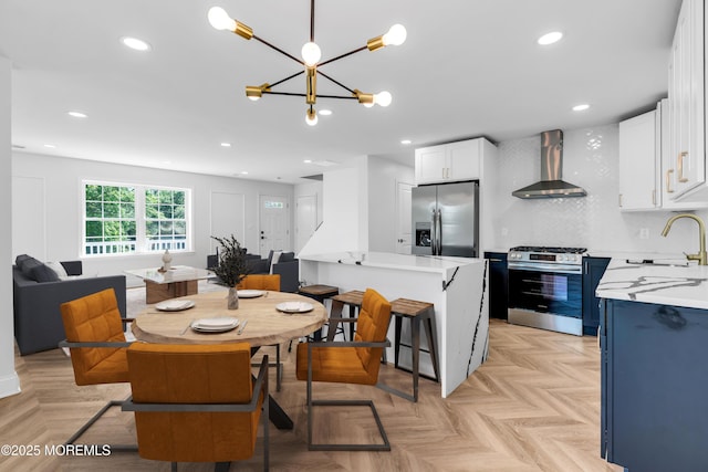 118 Cedar Point Ave, Brick, NJ 08723 - dining area with recessed lighting and a chandelier