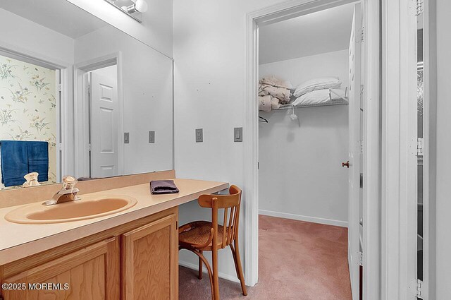 62 Woodshill Dr S, Lakewood, NJ 08701 - bathroom with vanity and baseboards