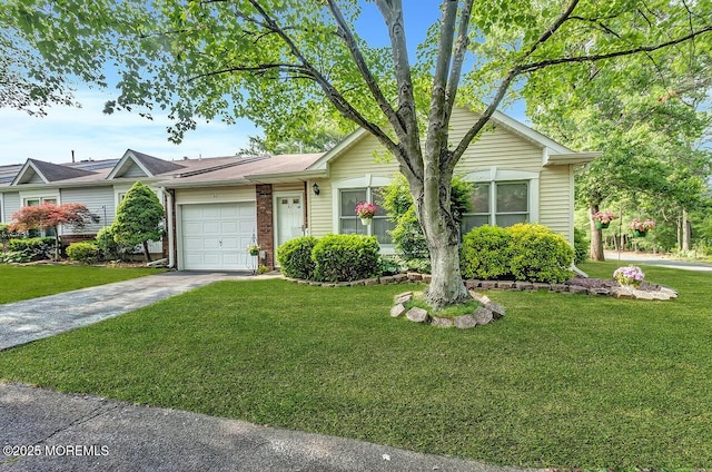 62 Woodshill Dr S, Lakewood, NJ 08701 - single story home with an attached garage, concrete driveway, and a front lawn