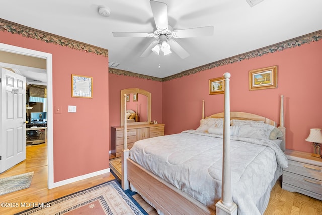 21 Tanglewood Pl, Monroe, NJ 08831 - bedroom featuring light wood-style flooring, a ceiling fan, and baseboards