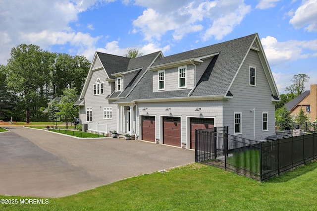 5 Buchop Ln, Red Bank, NJ 07701 - view of property exterior with a garage, asphalt driveway, and a shingled roof
