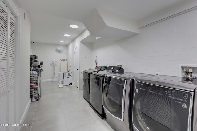 5 Buchop Ln, Red Bank, NJ 07701 - laundry room featuring washer and dryer and light tile patterned floors