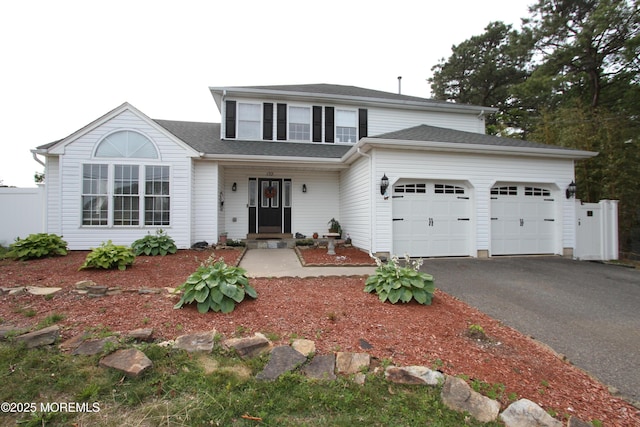 132 Sloop Rd, Manahawkin, NJ 08050 - traditional home featuring a garage, asphalt driveway, and roof with shingles