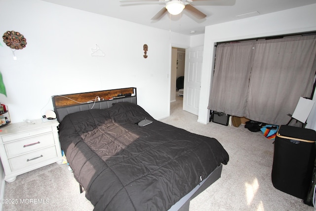 132 Sloop Rd, Manahawkin, NJ 08050 - bedroom featuring light colored carpet and ceiling fan