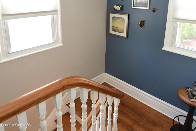 202 Main St, Matawan, NJ 07747 - staircase with baseboards and wood finished floors