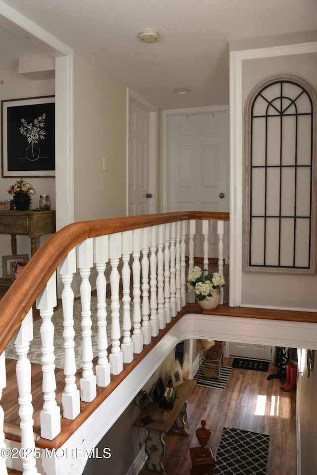 202 Main St, Matawan, NJ 07747 - stairs with wood finished floors