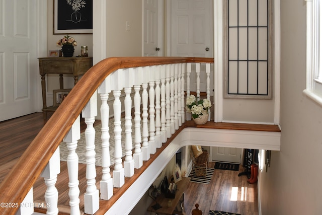 202 Main St, Matawan, NJ 07747 - stairway with wood finished floors