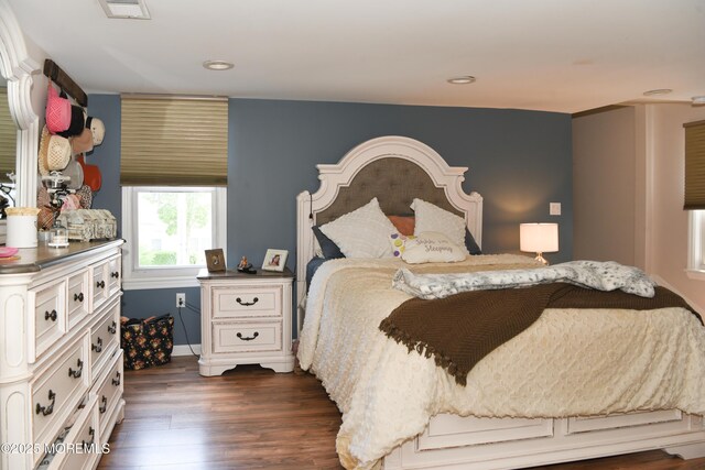 202 Main St, Matawan, NJ 07747 - bedroom with dark wood finished floors, baseboards, and recessed lighting