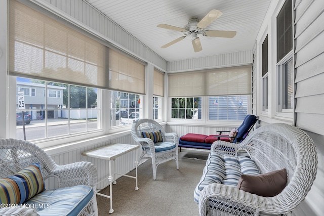 404 Saint Louis Ave, Point Pleasant Beach, NJ 08742 - sunroom / solarium featuring ceiling fan