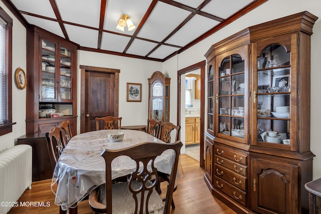 404 Saint Louis Ave, Point Pleasant Beach, NJ 08742 - dining space featuring radiator heating unit and light wood-type flooring