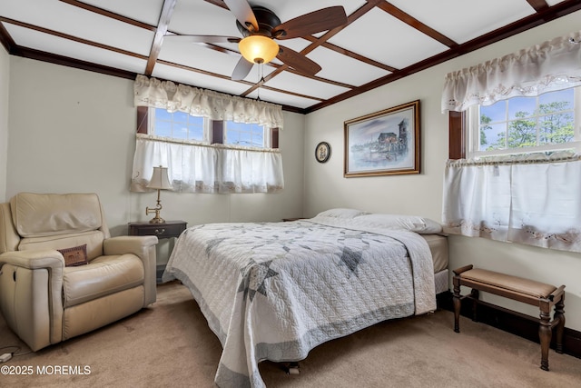404 Saint Louis Ave, Point Pleasant Beach, NJ 08742 - carpeted bedroom with ornamental molding and a ceiling fan
