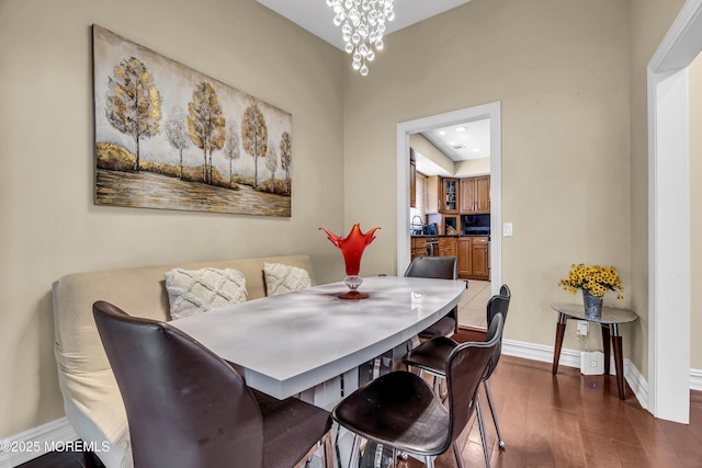 152 Redpine Loop, Old Bridge, NJ 08857 - dining room with hardwood / wood-style flooring, baseboards, a chandelier, and recessed lighting